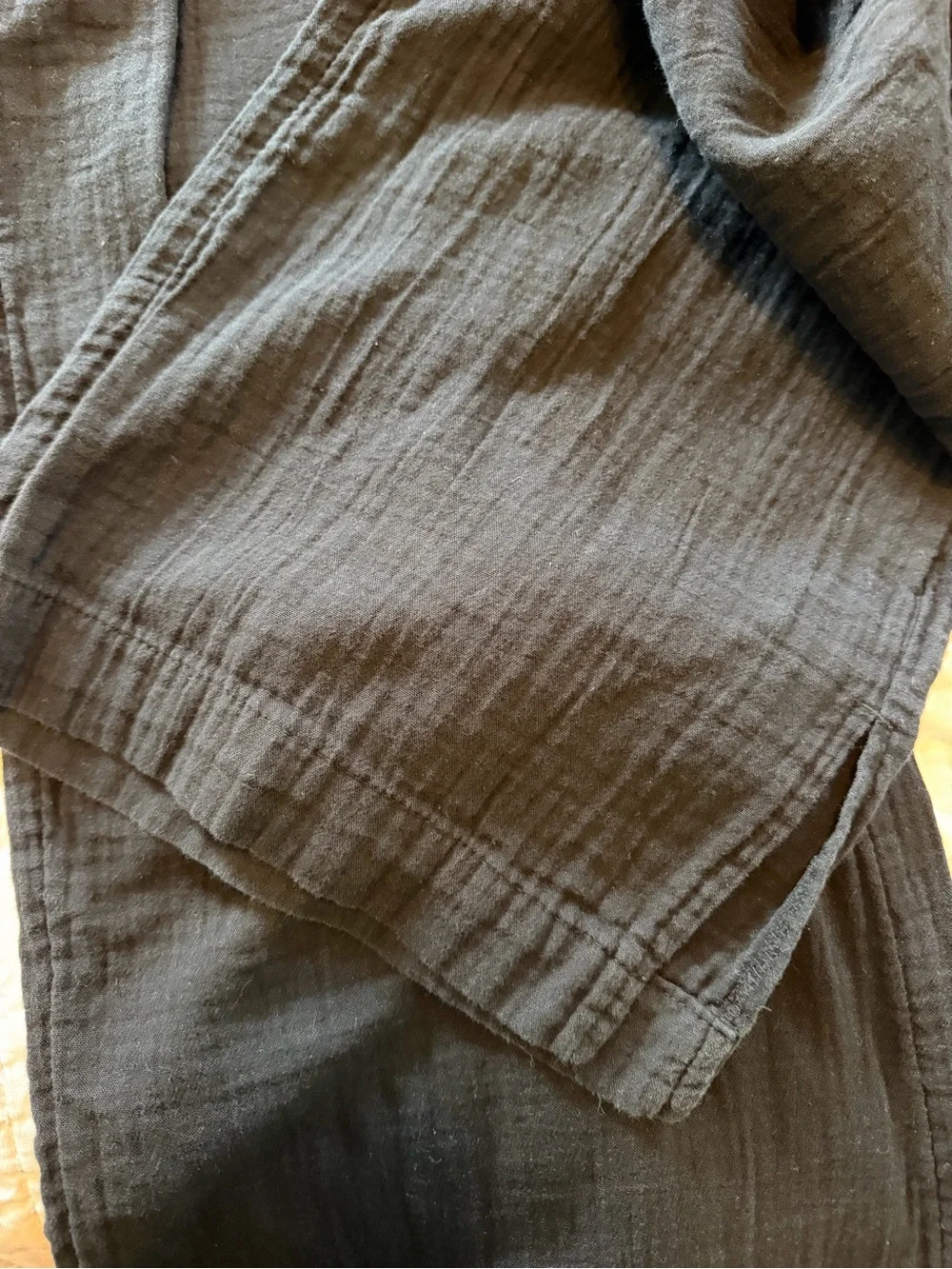 Old Navy Black Elastic-Waist Wide-Leg Gauze Pants (Size S)